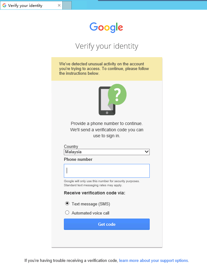 谷歌账号(gmail账号)被风控,google账户登录弹出电话验证无法验证怎么办？